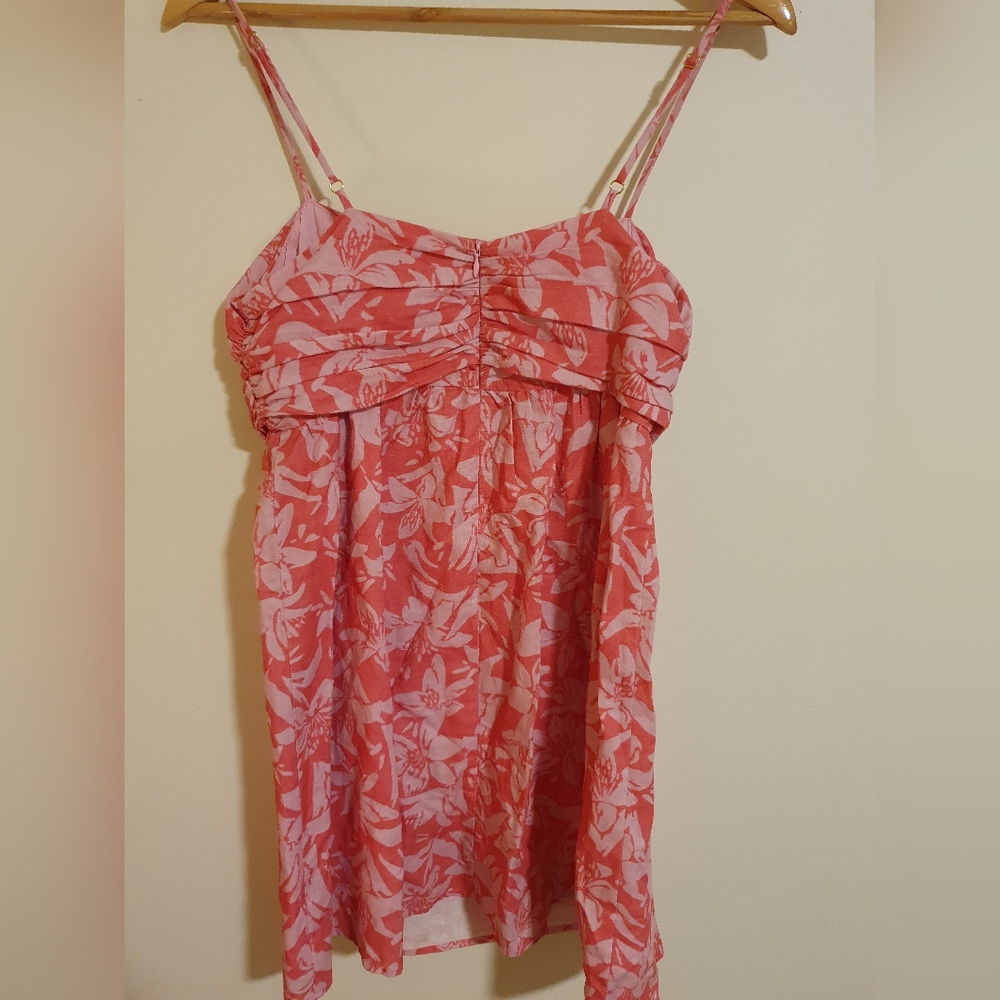 Charlie holiday floral linen blend mini summer dress sz 8 - Picture 5 of 5